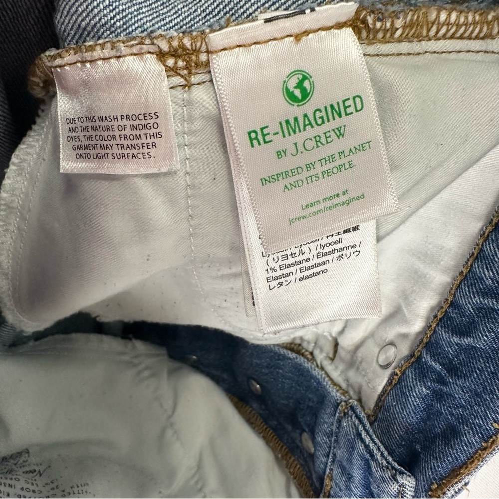 J Crew Demi Boot Crop High Rise Jeans Button Fly Distressed Light Wash - 27 - Picture 10 of 11